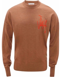 Джемпер с логотипом, коричневый Jw anderson