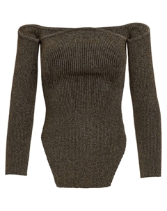 Джемпер The Maria с открытыми плечами, зеленый Khaite