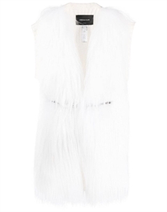 Кардиган-пальто с искусственным мехом, белый Fabiana filippi