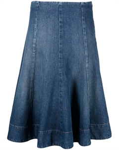 Джинсовая юбка миди Lennox А-силуэта, синий Khaite