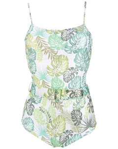 Купальник с принтом и поясом, зеленый Amir slama