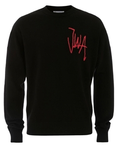 Джемпер с логотипом, черный Jw anderson