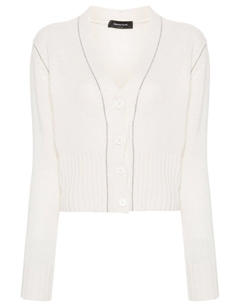 Кашемировый кардиган с бисером, нейтральный цвет Fabiana filippi