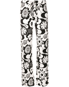 Прямые брюки с цветочным принтом, черный Amir slama
