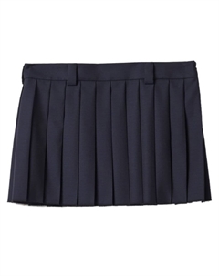 Шерстяная юбка мини со складками, синий Miu miu