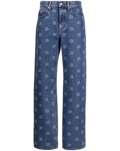 Прямые джинсы с логотипом, синий Alexander wang