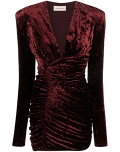 Бархатное платье мини со сборками, красный Alexandre vauthier