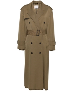 Тренч макси, коричневый Miu miu