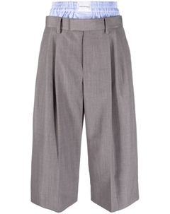 Укороченные брюки с двойным поясом, серый Alexander wang