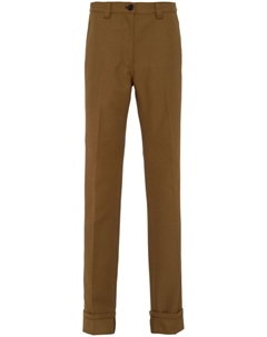 Прямые брюки средней посадки, зеленый Miu miu