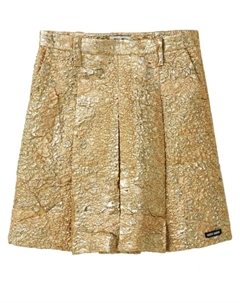 Жаккардовая мини-юбка Cloquet, золотой Miu miu