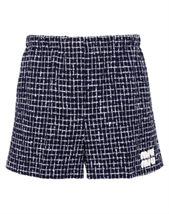 Шорты с нашивкой-логотипом, синий Miu miu