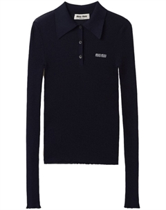 Кашемировая рубашка поло, синий Miu miu