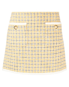 Юбка мини в клетку, желтый Miu miu
