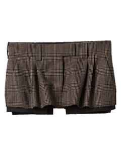 Юбка мини в клетку Prince of Wales, коричневый Miu miu