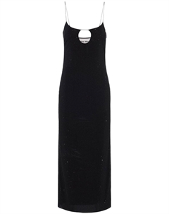 Платье со стразами, черный Miu miu