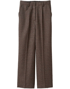 Шерстяные брюки в клетку, коричневый Miu miu