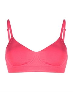 Бюстгальтер с V-образным вырезом и тисненым логотипом, розовый Calvin klein