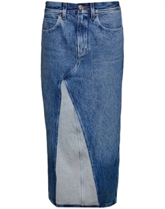 Джинсовая юбка макси с разрезом, синий Alexander wang