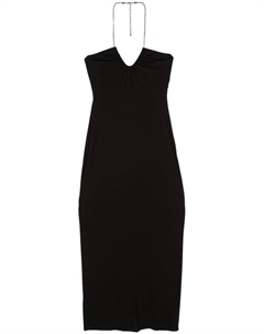 Платье с вырезом халтер и сборками, черный Michael michael kors