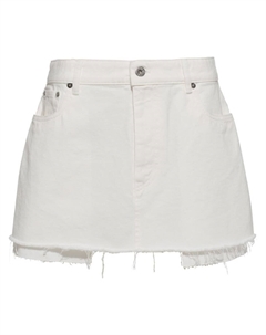 Джинсовая юбка с бахромой, белый Miu miu