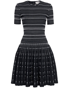 Трикотажное платье мини с эффектом металлик, черный Alexander mcqueen