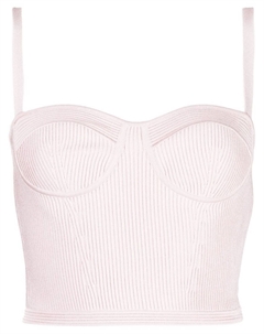 Укороченный топ-бюстье в рубчик, розовый Alexander mcqueen