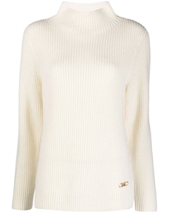 Джемпер в рубчик с высоким воротником, нейтральный цвет Michael michael kors