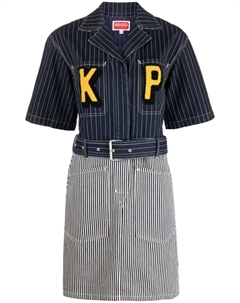 Джинсовое платье-рубашка в полоску, синий Kenzo