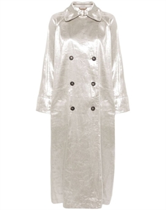 Тренч с эффектом металлик, серый Brunello cucinelli