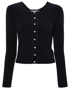 Трикотажный топ с искусственным жемчугом, черный Dsquared2