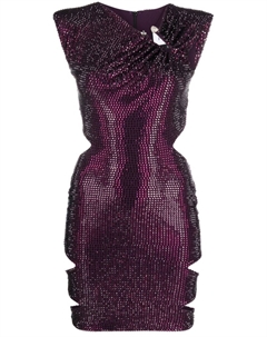 Платье мини с кристаллами, фиолетовый Philipp plein