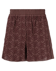 Шорты с цветочной вышивкой, красный Brunello cucinelli