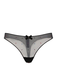 Сетчатые трусы-стринги со стразами, черный Dsquared2