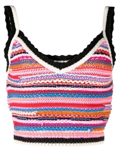 Полосатый топ в технике кроше, розовый Dsquared2