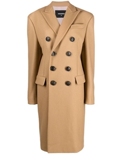 Двубортный тренч, нейтральный цвет Dsquared2