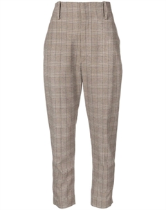 Зауженные брюки в клетку, коричневый Isabel marant