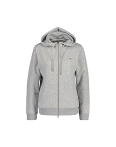 Толстовка на молнии с боковыми карманами, серый Gant