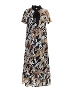 Платье Midi Mit Allover Print, черный Faina