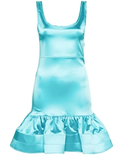 Атласное платье с оборками, синий Patou