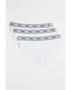 Трусики с логотипом на талии - 3 пары, белый Hugo