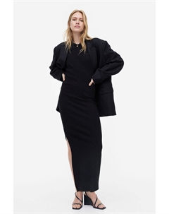 Платье из джерси в рубчик, черный H&m