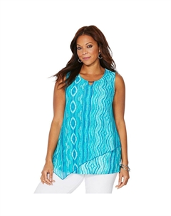 Женская сетчатая майка больших размеров Monterey, цвет Teal Ikat Geo Catherine's