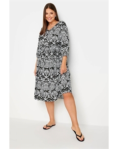 Платье мидакси с V образным вырезом, черный Yours curve