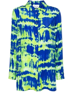 PAROSH Savage шелковая рубашка мини-платье, зеленый Parosh