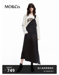 Джинсовое платье на широких бретельках, черный Moco