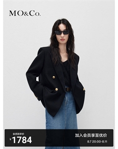 Женский блейзер из смесовой овечьей шерсти, черный Moco