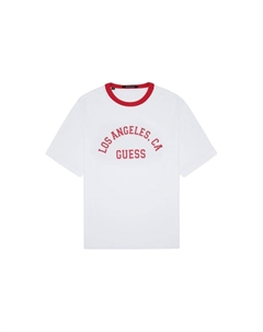 Футболка унисекс, белый/красный Guess