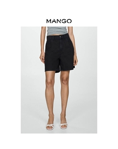 Женские шорты из 100% хлопка с высокой талией, серый Mango