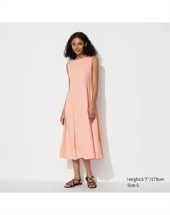 Ультраэластичное платье без рукавов AIRism, розовый Uniqlo